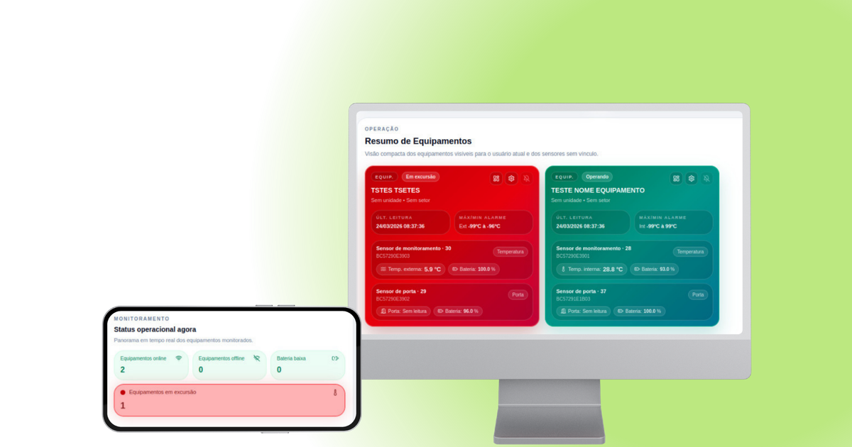 Histórico online com registro contínuo de temperatura - Monitoramento de Temperatura e Umidade em Tempo Real